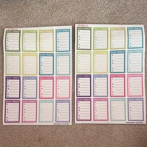 Weekly Workout Planner - Multicolor